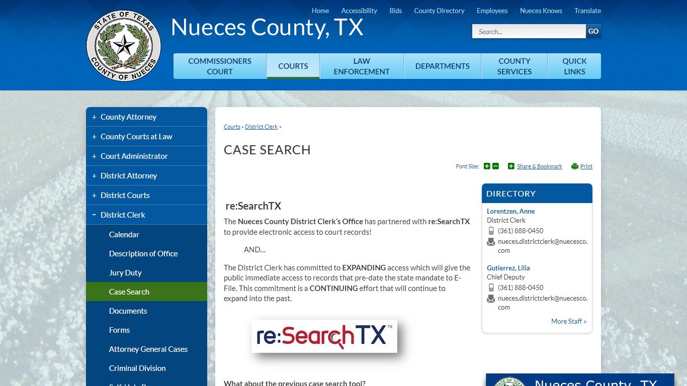 Case Search | Nueces County, TX