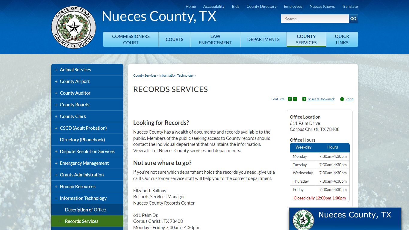 Records Services | Nueces County, TX
