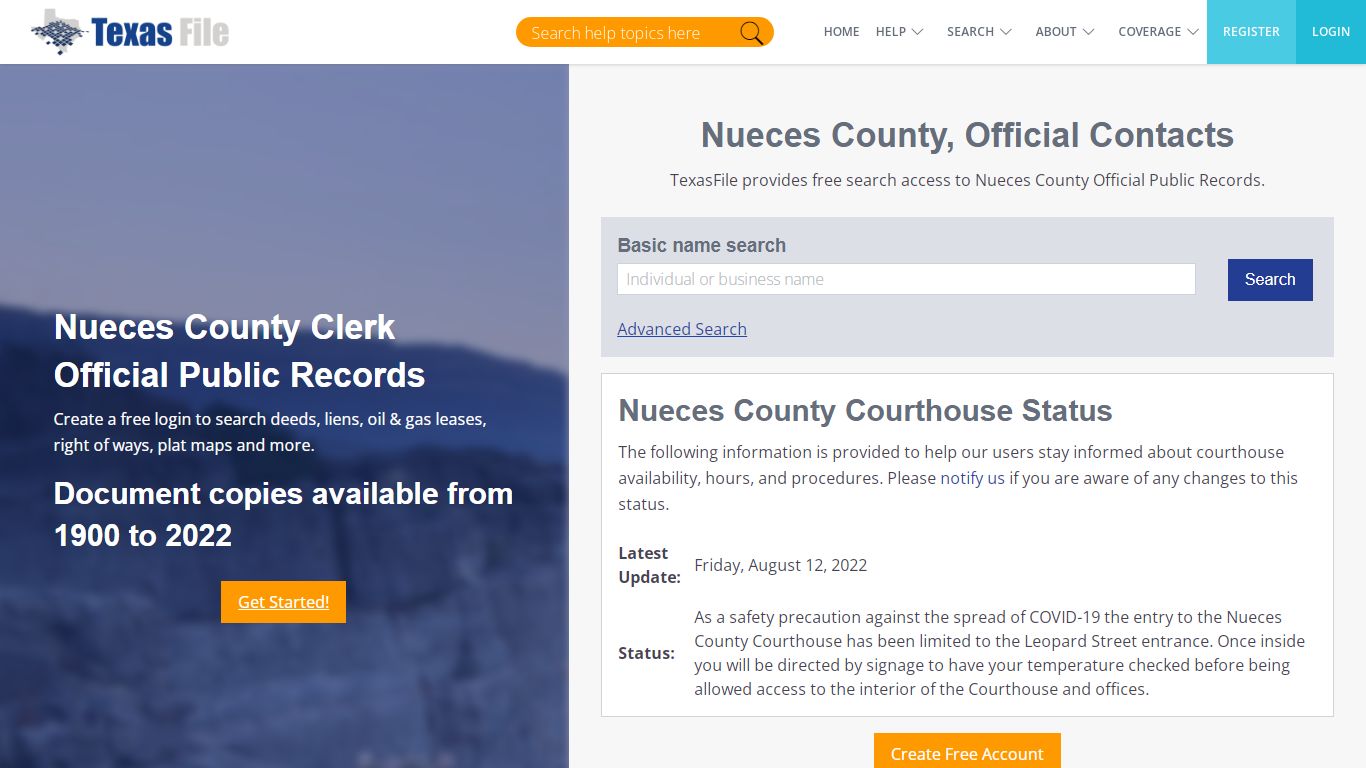 Nueces County Clerk Official Public Records | TexasFile